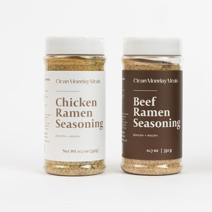 Clean Monday Meals Chicken &amp Beef Ramen Seasoning Mix | Gluten Free Dairy Free | 11.07 oz (2-Pack) | Versatile Noodle Soup Stir-Fry Flavor Booster