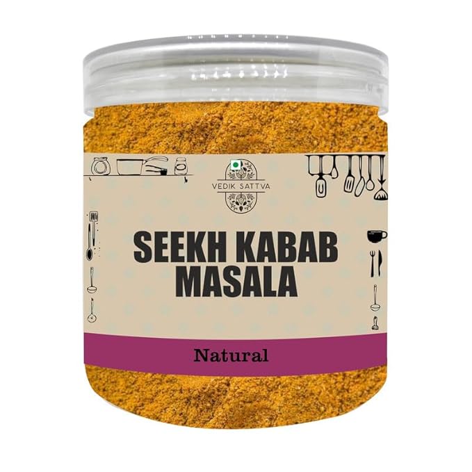 Vedik Sattva Natural Seekh Kabab Masala 7.05 OZ / 200 GM | Pack Of 1 Box