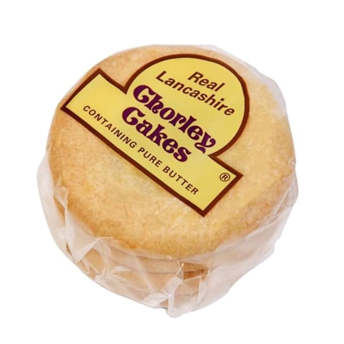 Real Lancashire Chorley Cakes | Infused with Pure Butter &amp Currants in Shortcrust Pastry | Delicious British Fly Pie | Tasty Addition to Tea Time or Snack Break | 9.17 Oz | 4 Cakes (Pack of 4)