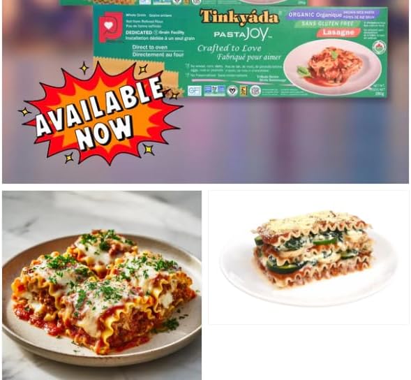 Tinkyada Organic Gluten-Free Brown Rice Pasta Variety Pack 8 Pack – Elbow Spaghetti Lasagne &amp Penne – Certified Organic Wheat-Free Made from Brown Rice