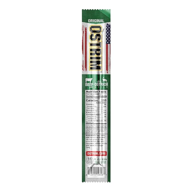 Ostrim (1.5oz) Beef &amp Ostrich High Protein Snack Stick (Original Flavor) (1 Pack of 10)