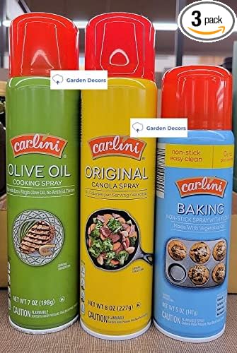 Carlini Olive Oil Cooking Spray Original Canola Spray Baking Non-Stick Spray with Flour (Three Bottles)