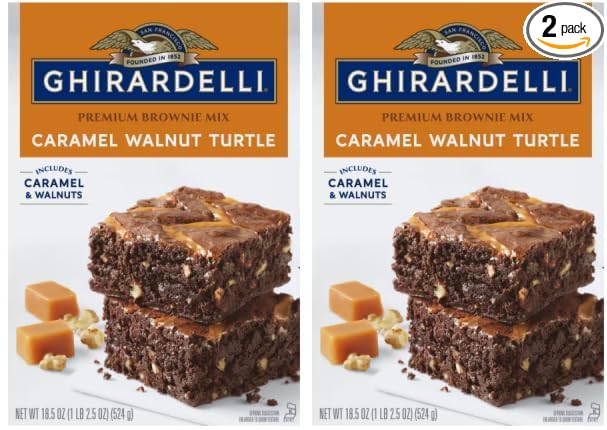 Generic (Pack Of 2 Boxes) Caramel Walnut Turtle Brownie Mix 18.5 oz