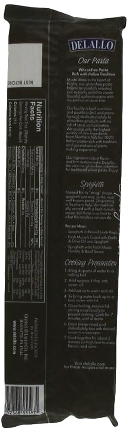 DeLallo Gluten Free Brown Rice Spaghetti 12 Ounce (Pack of 12)