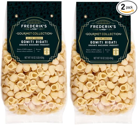 Organic Macaroni Product slow adried Gomiti Rigati Pasta (2 Bags 16 oz. each)