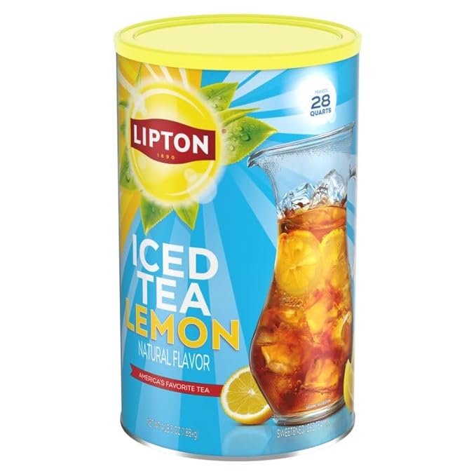 Lipton Iced Tea Mix Lemon Sweetened Iced Tea Makes 28 Quarts (Pack of 2)