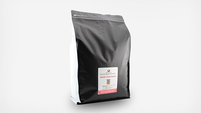 Revolution Roast Bold Dark Roast Whole Bean Coffee – 5 lb Bulk Bag 100% Arabica Fair Trade Ethically Sourced Sustainable Chocolate &amp Smoky Notes