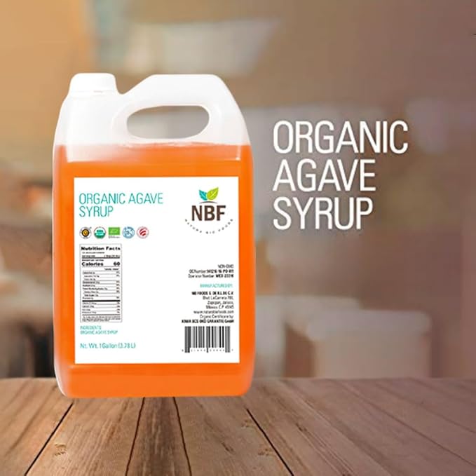 NBF Agave Syrup Organic Nectar Low Carb Sugar substitute for baking drinks &amp more Family-friendly Gluten free Ideal for restaurants and industrial kitchens Ambar 176oz