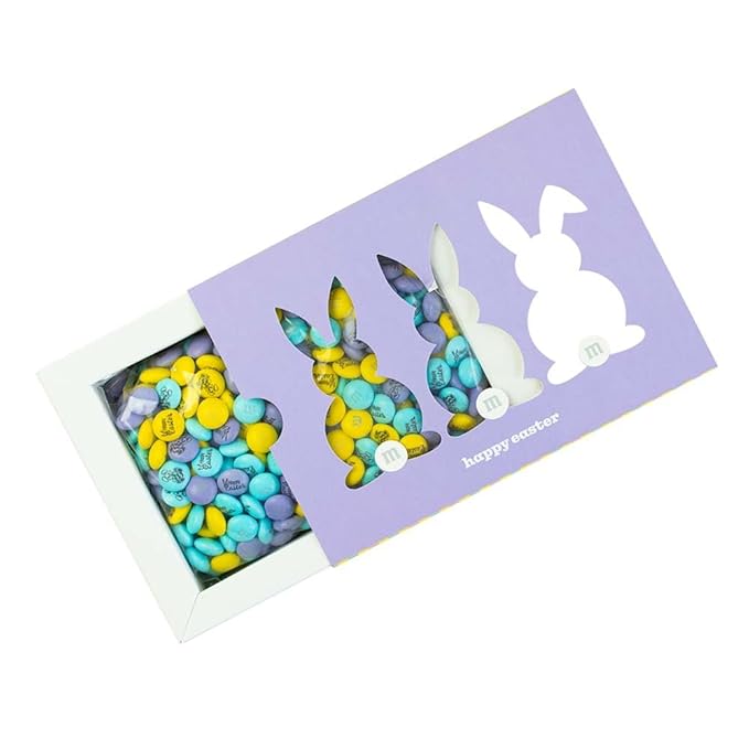 M&ampM'S WORLD Easter Milk Chocolate Candy Box Festive Spring Themed Treats in Easter theme gift box Perfect for Egg Hunts Basket Fillers Party Favors and Seasonal Snacking