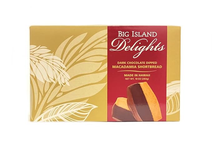 Delights Dark Chocolate Dipped Macadamia Shortbread - 10oz (283g)