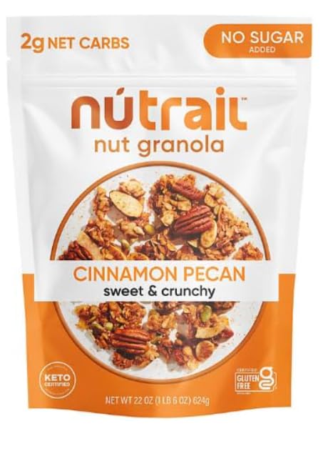 N-Trail Cinnamon Pecan Nut Granola 2g Net Carbs No Sugar Added 22 oz