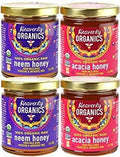 Heavenly Organics 100% Organic Raw Honey Variety - Neem Honey and Acacia Honey (Pack of 4)