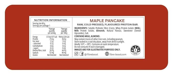 Fibre Boost Cold Pressed Maple Pancake flavoured Protein Bar