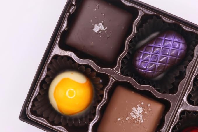 Chocolate Therapy by Sweet Remedies Assorted Dark and Milk Gourmet Chocolate Collection. Truffle Box 12 pc Decadent Rich Assortment of truffles. Holiday Box