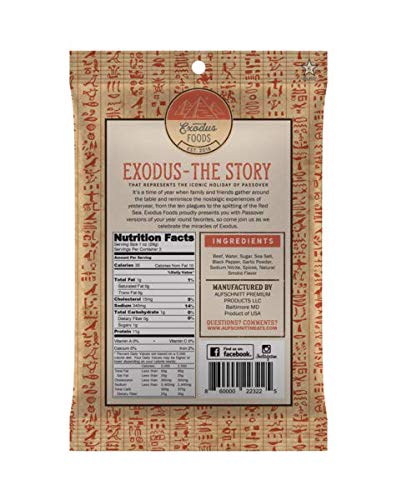 Exodus Passover Beef Jerky | Kosher (Star-K Certified) | Gluten Free (BBQ 5 Pack) | By Aufschnitt Meats