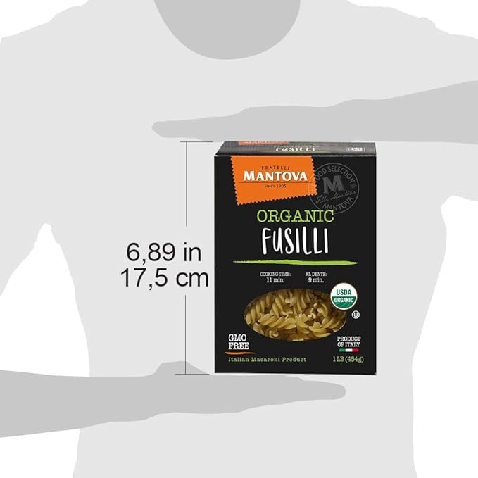 Mantova Italian Organic Spirali Pasta 1 lb (12 pack) - Authentic Italian Organic Spiral Pasta
