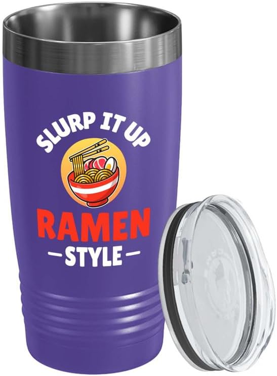 Ramen Lover Purple Edition Viking Tumbler 20oz - Slurp it up - Food Lovers chicken pumpkin vegan pantry spicy noodles