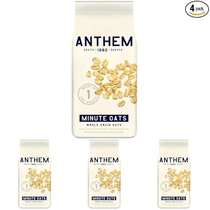 Anthem Minute Oats - Delicious Nutritious Whole Grain Oats Packed with Fiber for Better Digestion - Enjoy Instant Oatmeal for a Wholesome Breakfast Your Family Will Love Every Morning - 40oz.