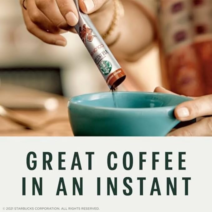 Starbucks VIA Instant Coffee Dark Roast Coffee Italian Roast 100% Arabica Single-Serve 1 Box (50 Packets)