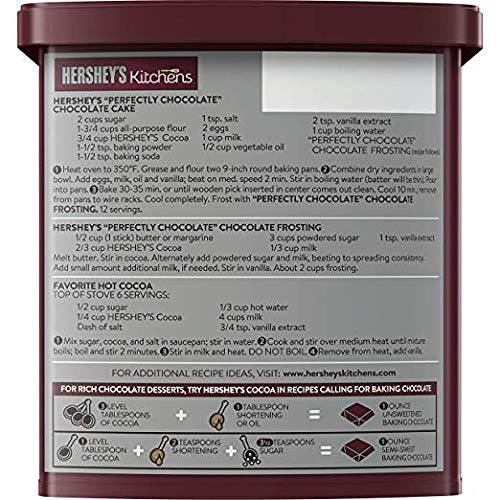 Hershey's Cocoa Natural Unsweetened 8 oz Container (Pack of 4)