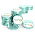 80ct Logo Candy Chocolate Coins with Company Logo Business Promotional Items (80 Pack) Personalized Tradeshow &amp Marketing Giveaways - Robins Egg Blue