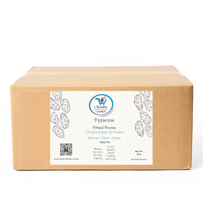 La Tiendita Essentials Pitted Prunes box (22 lb)- Dired Plums 100% natural NO sugar added