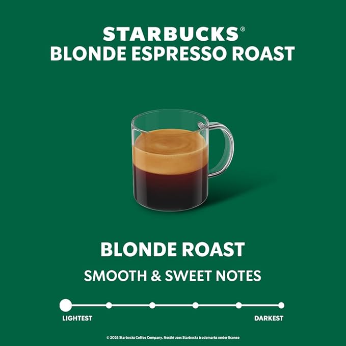 Starbucks by Nespresso Vertuo Blonde Roast Espresso 50-count Espresso Pods Brews 1.35 oz.
