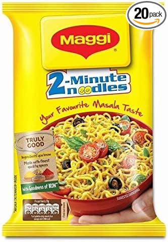 Maggi 2-Minute Noodles Masala 56g | Maggi Noodles Masala Flavor Case of 20 Packet (Images May Vary)