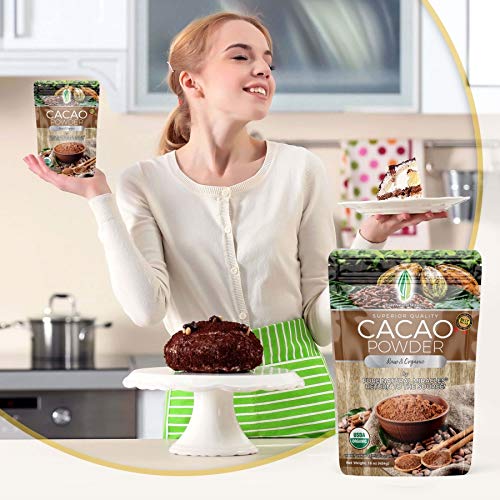 Pure Natural Miracles Cacao Powder - Organic Raw Unsweetened Sugar Free Cocoa - Wild Chocolate Flavor - Perfect for Smoothies and Baking - 2 lb