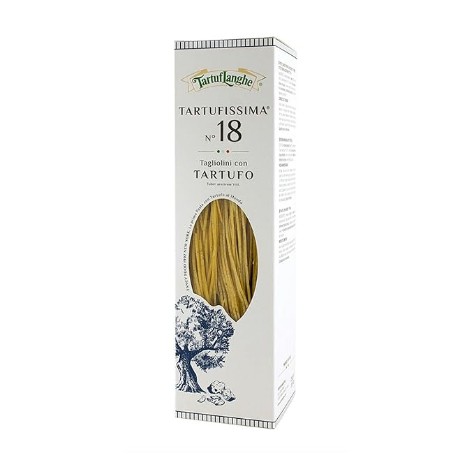 TartufLanghe Egg Tagliolini with Black Summer Truffle Gourmet Italian Pasta for Sauces Meats Appetizers and Fine Dining Dishes - 8.81 OZ (Pack of 1)