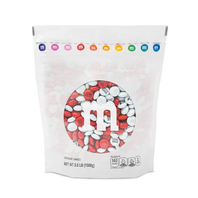 M&ampM’S WORLD Teacher Appreciation Milk Chocolate Candies 2 Pounds Red &amp White M&ampM'S With Teacher Themed Icons
