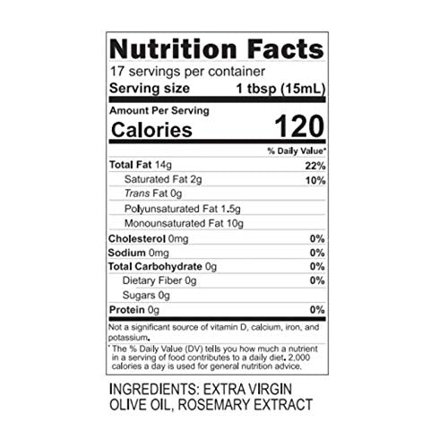Blazing Bella Rosemary Infused Extra Virgin Olive Oil from California Smooth and Balanced Premium EVOO for Cooking Roasting Potatoes Chicken and Vegetables 250ml