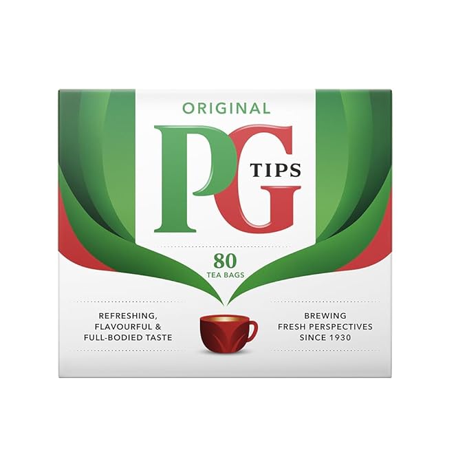 PG Tips Black Tea Bags 80-Count Boxes (Pack of 4)
