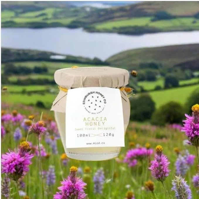 Edinburgh Honey Co. Set of 2 Jars Scottish Acacia Honey 100 ml (3.4 oz) Each