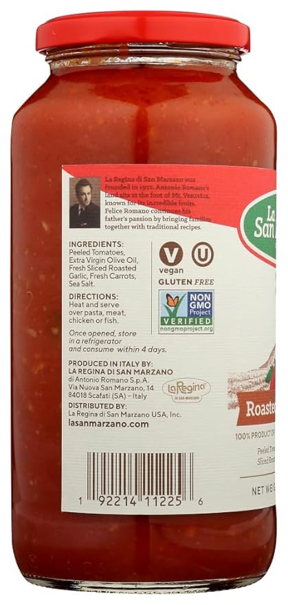 La San Marzano 313292 24 fl oz Sauce Roasted Garlic - Pack of 6