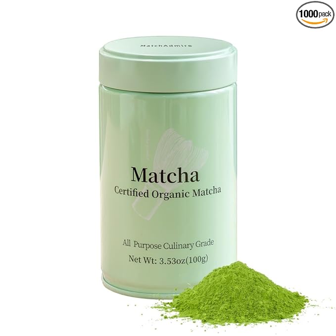 MatchAdmire Matcha Green Tea Powder - Premium First Harvest USDA Organic Gluten-Free Vegan 100% Pure Unsweetened No Additives 3.53oz Tin (All Purpose Culinary Grade Matcha)
