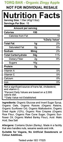 TORQ Organic Energy Bar - Zingy Apple - Box of 15