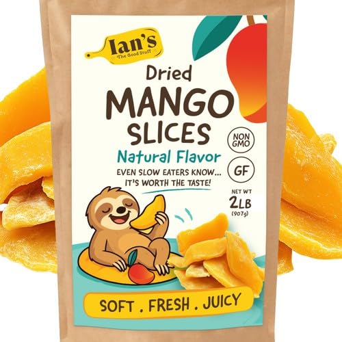 Dried Mango 2lbs - Family Size Delicious Texture Soft &amp Juicy Low Sugar Added Dried Mango - Naturally Ripened Mangos Dried Fruits
