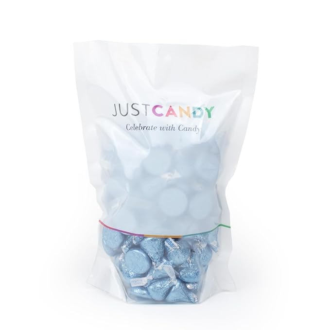90c Pcs Light Blue Candy Kisses - Milk Chocolate (Approx. 90 pcs)