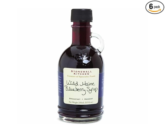Stonewall Kitchens Wild Maine Blueberry Syrup 8.5-Ounce Jars (Pack of 6)