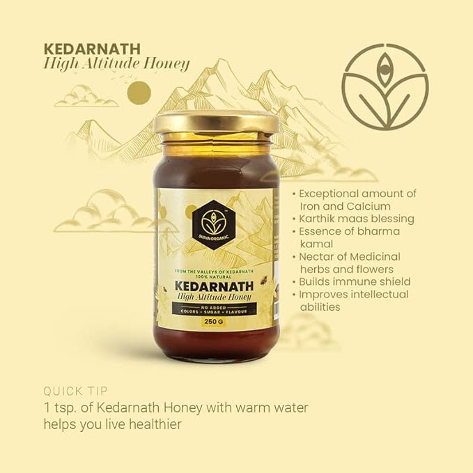 Shiva Organic Kedarnath Honey 250g- High Altitude Himalayan Pure Honey