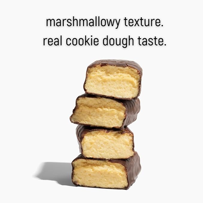 melō protein bars (12 count Cookie Dough)- high protein low sugar fluffy marshmallow-like center gluten free snack with no artificial sweeteners