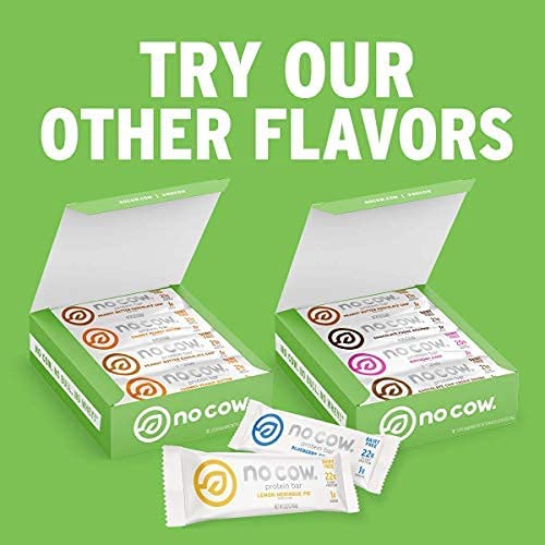 No Cow High Protein Bars Birthday Cake 21g Plant Based Vegan Protein Keto Friendly Low Sugar Low Carb Low Calorie Gluten Free Naturally Sweetened Dairy Free Non GMO Kosher 4 Pack