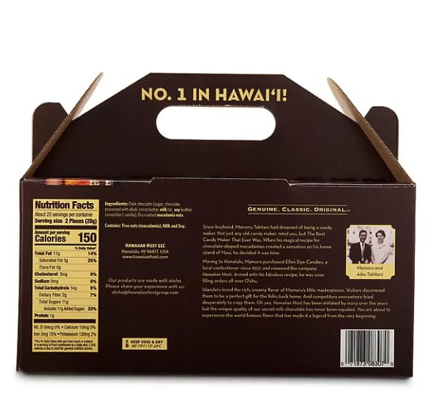 Dark Chocolate Covered Macadamia Nuts by Hawaiian Host 5 Box Tote - 5 ounces