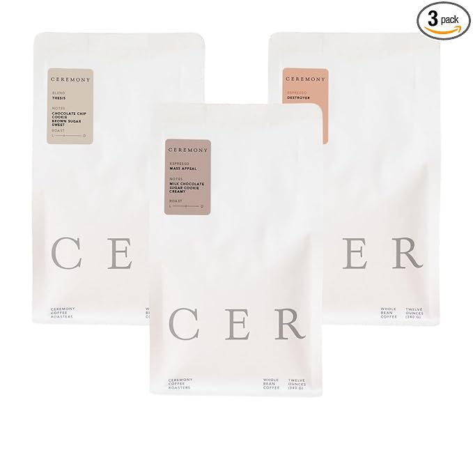 Bean Box Sampler - Roasted by Ceremony Roasters 3-Pack Freshly Ground Coffee Gourmet Coffee