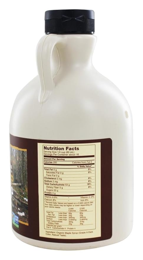 NOW Foods Organic Maple Syrup Grade A Dark Color Formerly Grade B