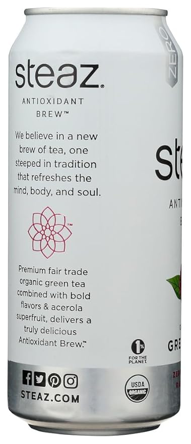 Steaz ZERO Calorie Raspberry 48x 16 Oz