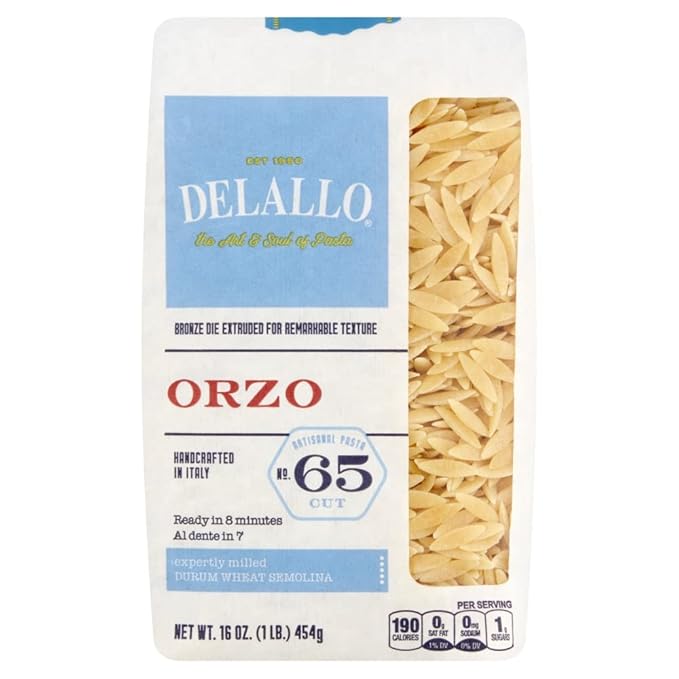 DeLallo Orzo Pasta 1lb Bag 16-Pack