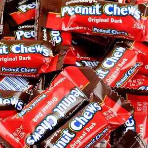 Original Dark Chocolate Goldenberg's Peanut Chews 225 Count  4 Lbs From (Jersey Candy Company)
