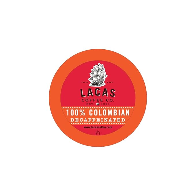 Lacas Coffee 100% Colombian Decaf Single Serve Cups 96 Total – Rich &amp Clean Medium Roast